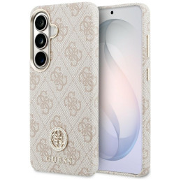 Etui Guess 4G Rhinestone Round Logo MagSafe do Galaxy S26+ różowy