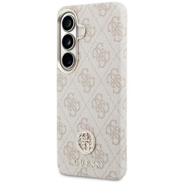 Etui Guess 4G Rhinestone Round Logo MagSafe do Galaxy S26+ różowy