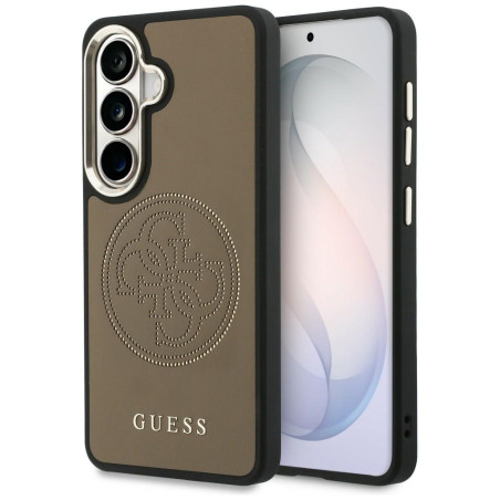 Etui Guess Perforated Logo MagSafe do Galaxy S26 brązowy