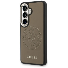 Etui Guess Perforated Logo MagSafe do Galaxy S26 brązowy
