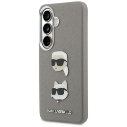 Etui Karl Lagerfeld Saffiano Double Heads Metal do Galaxy S26 srebrny
