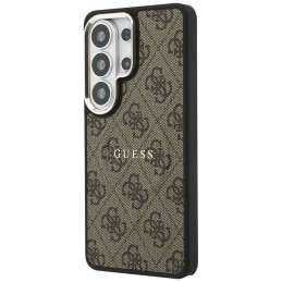 Etui Guess 4G Embossed Ring MagSafe do Galaxy S26 Ultra brązowy