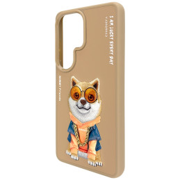 Etui Nimmy Glasses Cool Dog do Galaxy S26 Ultra beżowy
