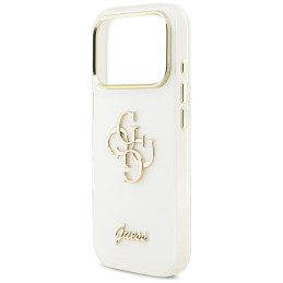 Etui Guess IML 4G Script Metal do iPhone 17 Pro Max biały