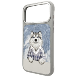 Etui Nimmy Gentle Pets Series Dog MagSafe do iPhone 17 Pro Max szary