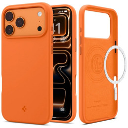Etui Spigen Silicone Fit MAG MagSafe do iPhone 17 Pro Max pomarańczowy