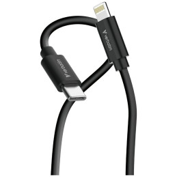 Kable Verbatim Sync & Charge USC-C do Lightning essentials 27W czarny / biały 2szt. 32392