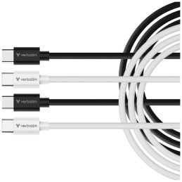 Kable Verbatim Sync & Charge USC-C do C essentials 60W czarny / biały 2szt. 32391