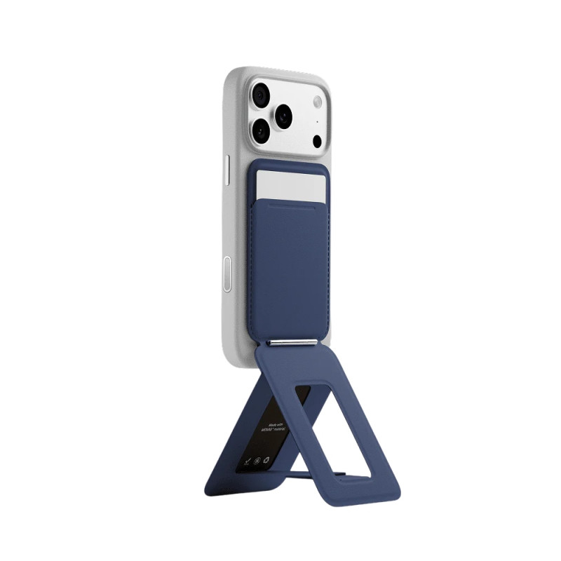 Magnetyczny portfel i stojak na telefon  Moft Movas Snap Tripod MagSafe granatowy
