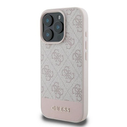 Etui Guess 4G Bottom Stripe do iPhone 16 Pro Max, różowy/pink