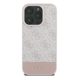 Etui Guess 4G Bottom Stripe do iPhone 16 Pro Max, różowy/pink