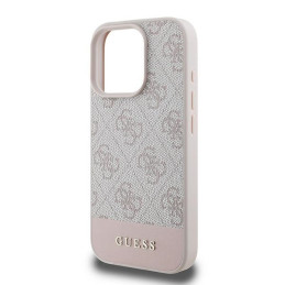 Etui Guess 4G Bottom Stripe do iPhone 16 Pro Max, różowy/pink