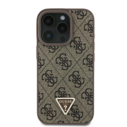 Etui Guess Leather Metal Logo Strass Crossbody do iPhone 16 Pro Max, brązowy/brown