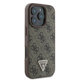 Etui Guess Leather Metal Logo Strass Crossbody do iPhone 16 Pro Max, brązowy/brown