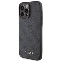 Etui Guess 4G Metal Gold Logo do iPhone 15 Pro Max, szary/grey