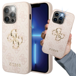 Etui Guess 4G Big Metal Logo do iPhone 15 Pro Max, różowy/pink