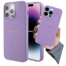 Etui Guess Saffiano MagSafe do iPhone 15 Pro Max, fioletowy/purple