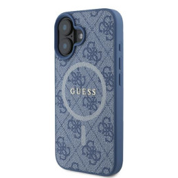 Etui Guess 4G Ring Classic Logo MagSafe do iPhone 16 Plus, niebieski/blue
