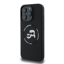 Etui Karl Lagerfeld Silicone Karl&Choupette Heads MagSafe do iPhone 16  Pro, czarny/black