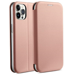 Etui Beline Book Magnetic do iPhone 15 Pro Max  różowo złoty/rose gold