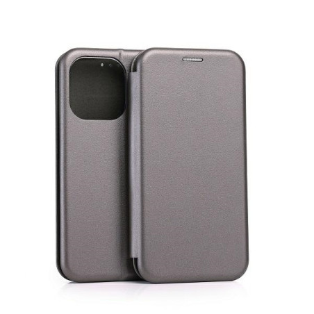 Etui Beline Book Magnetic do iPhone 15 Pro Max stalowy/steel