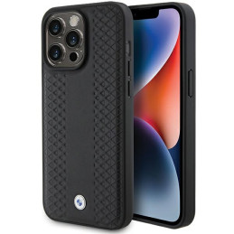 Etui BMW Leather Diamond Pattern do iPhone 15 Pro Max, czarny/black