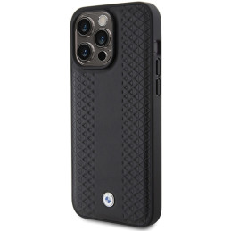 Etui BMW Leather Diamond Pattern do iPhone 15 Pro Max, czarny/black