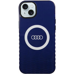 Etui Audi IML Big Logo MagSafe do iPhone 15 Plus, niebieski/navy blue