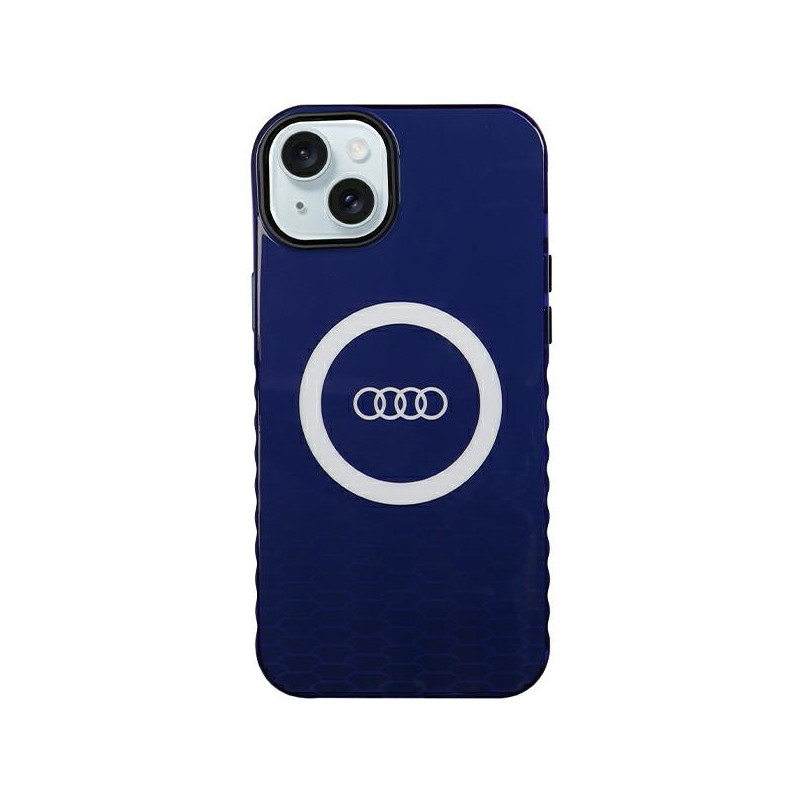 Etui Audi IML Big Logo MagSafe do iPhone 15 Plus, niebieski/navy blue