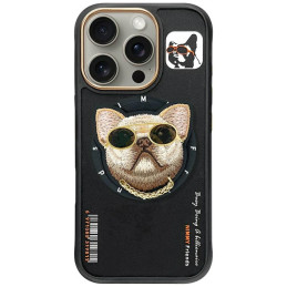 Etui Nimmy Glasses Cool Dog MagSafe do iPhone 16 Pro Max, czarny