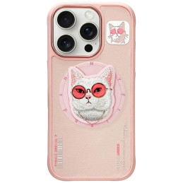 Etui Nimmy Glasses Cool Cat MagSafe do iPhone 16 Pro Max, różowy