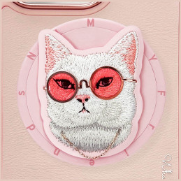 Etui Nimmy Glasses Cool Cat MagSafe do iPhone 16 Pro Max, różowy