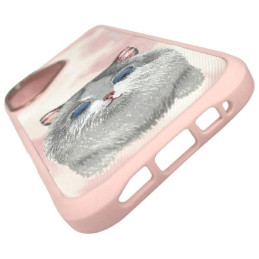 Etui Nimmy Big Eyed Pet 2.0 Cat do iPhone 16, różowy/pink