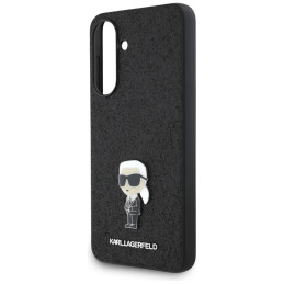 Etui Karl Lagerfeld Fixed Glitter Ikonik Logo Metal Pin do Galaxy A36, czarny