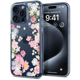 Etui Spigen Liquid Crystal do iPhone 15 Pro, niebiesko-wzorzyste