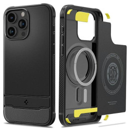 Etui Spigen Rugged Armor Mag do MagSafe do iPhone 15 Pro, czarny/matte black