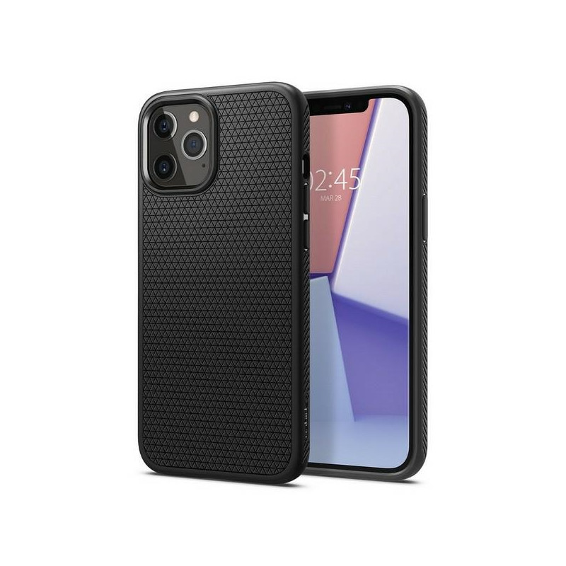 Etui Spigen Liquid Air do iPhone 12/12 Pro, czarny matowy