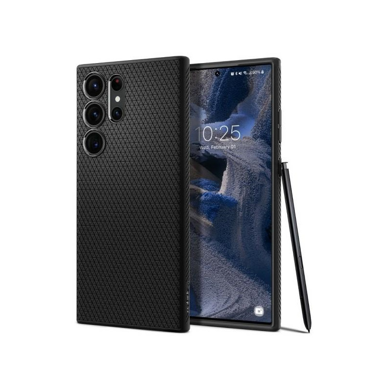 Etui Spigen Liquid Air do Galaxy S23 Ultra, czarny matowy