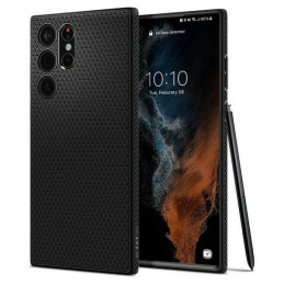 Etui Spigen Liquid Air do Galaxy S22 Ultra, czarny matowy