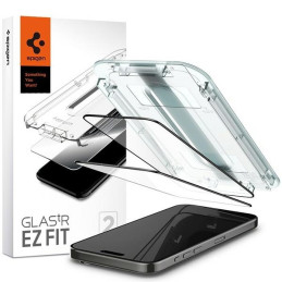 Szkło do etui + Aplikator Spigen Glas.tR EZ Fit do iPhone 15 Pro Max, z czarną ramką, 2 sztuki