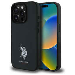 Etui US Polo Leather Embroidered DH Color do iPhone 15 Pro Max, czarny/black