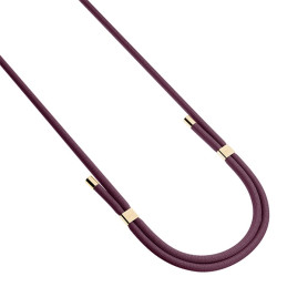 Smycz do telefonu 3mk EasyClip Elite sznurek, ciemnoróżowy ze złotymi dodatkami