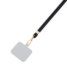 Smycz do telefonu 3mk EasyClip sznurek, czarna ze złotymi dodatkami