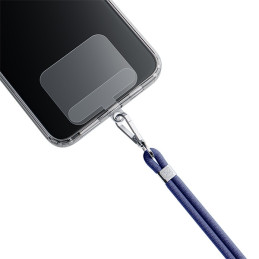 Smycz do telefonu 3mk EasyClip sznurek, granatowa ze srebrnymi dodatkami