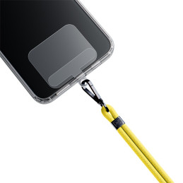 Smycz do telefonu 3mk EasyClip sznurek, żółta z czarnymi dodatkami