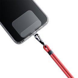 Smycz do telefonu 3mk EasyClip sznurek, czerwona z czarnymi dodatkami
