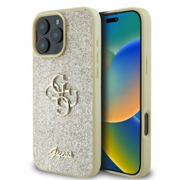 Etui Guess Fixed Glitter Big 4G do iPhone 16 Pro Max, złote