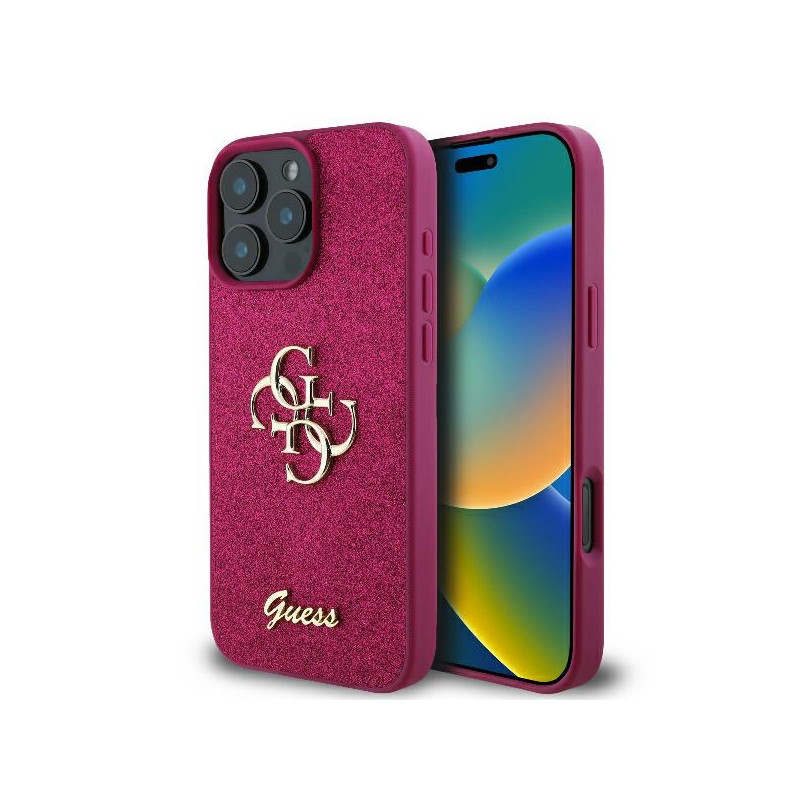 Etui Guess Fixed Glitter Big 4G do iPhone 16 Pro Max, fioletowy/purple