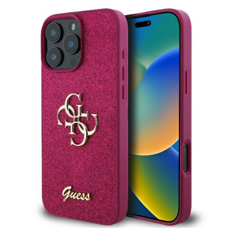 Etui Guess Fixed Glitter Big 4G do iPhone 16 Pro Max, fioletowy/purple