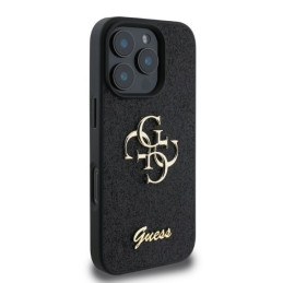 Etui Guess Fixed Glitter Big 4G do iPhone 16 Pro, czarne
